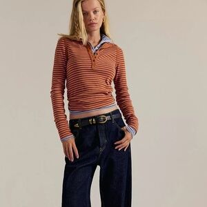 We The Free Lake Stripe Henley- X-Large